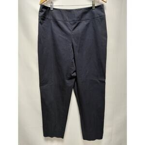 Talbots Collection Stretch Cotton Pants Navy Solid Knit Size 14